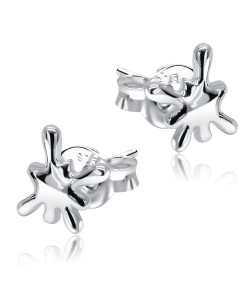 Paint Splash shape Silver Ear Stud STS-5484